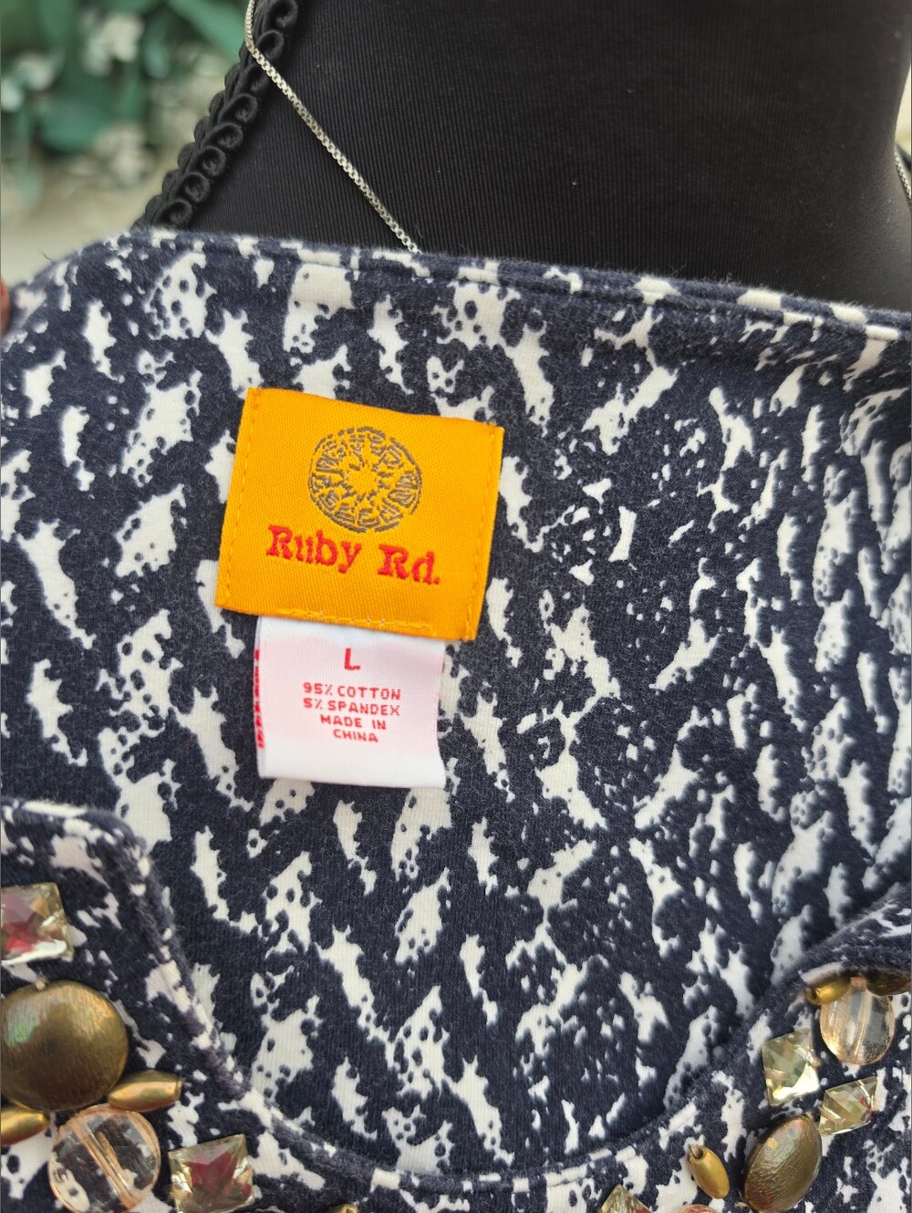 Ruby Rd Embellished  Patterned Women's Top - Picture 7 of 8